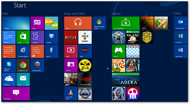 Legg til Windows 8-startskjerm-apprader