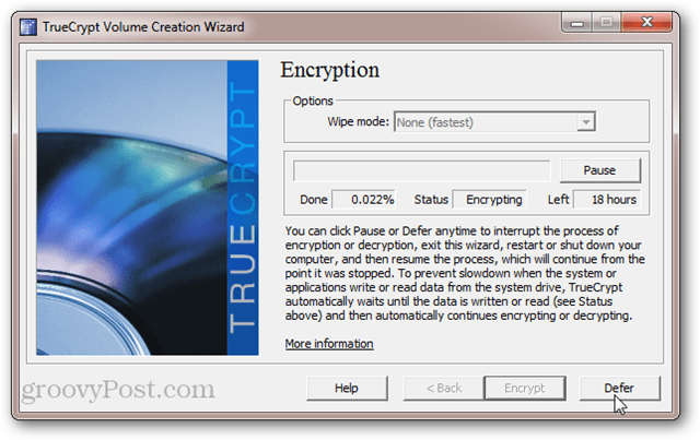 Hvor lang tid tar TrueCrypt System Disk Encryption?