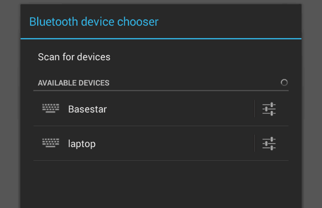 Android Bluetooth-enhetsvelger