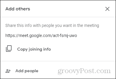 Google Meet blir med på info join