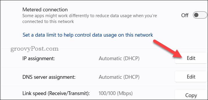 Rediger IP-innstillinger på Windows 11