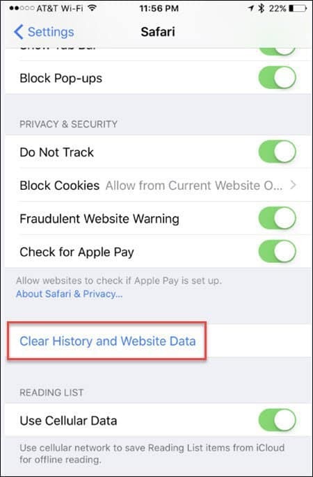 iOS-klar-cache-safari