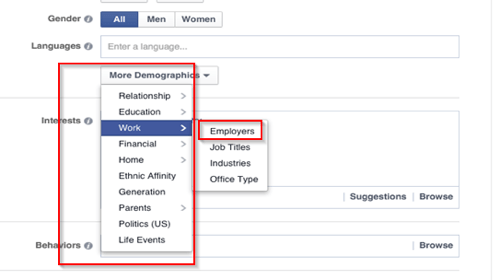 muligheter for målretting mot facebook på arbeidsplass