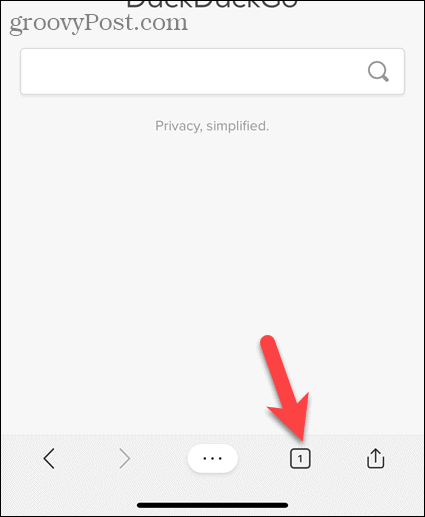 Trykk på faneikonet i Edge for iOS