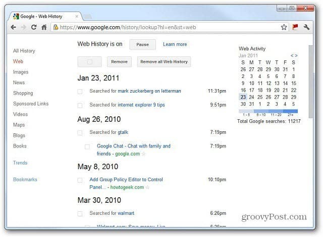 Googles personvern: Fjern Google Weblogg før 1. mars