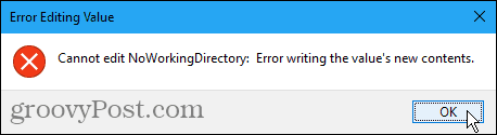 Kan ikke redigere feil i Windows-registeret
