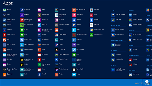 Slik viser og administrerer du alle Windows 8-programmer og apper