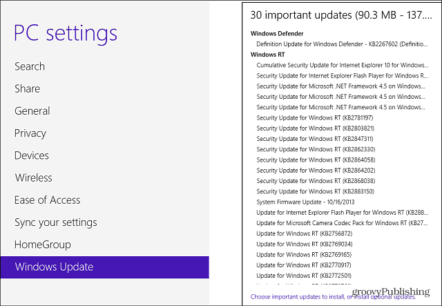 Windows RT-oppdatering