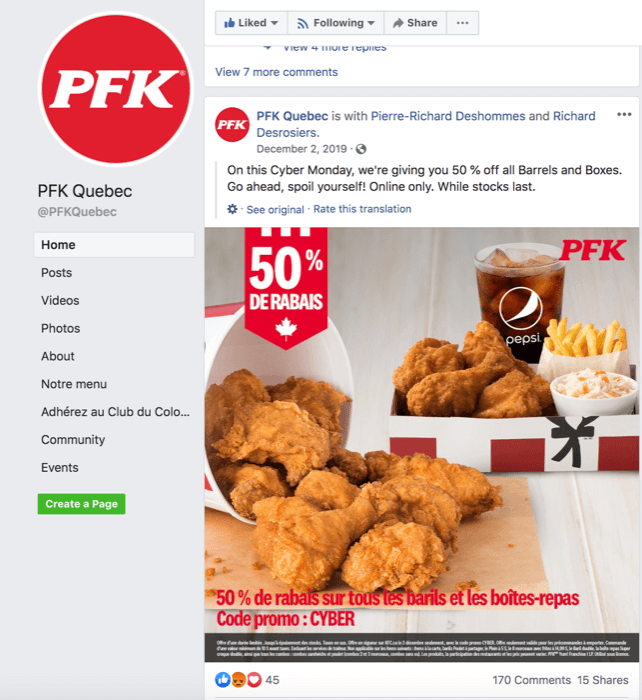 PFK Facebook-side