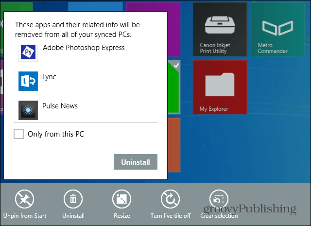 Windows 8.1 Gjør det enkelt å avinstallere flere apper samtidig