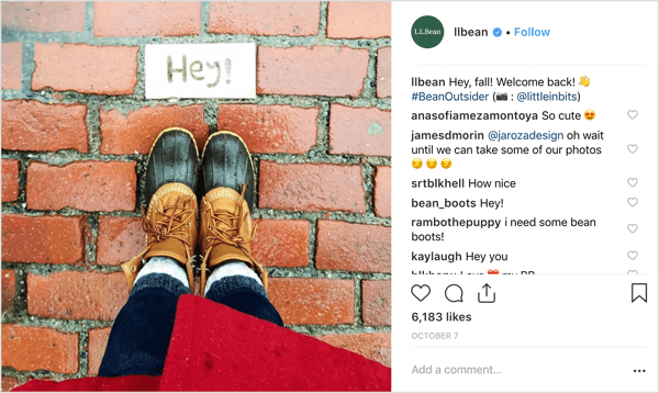 Høstvær, mote og filtre fra L.L. Beans Instagram.