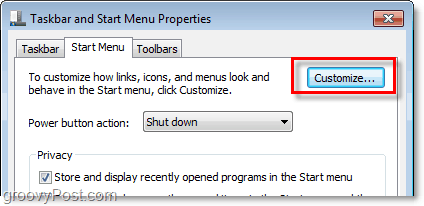 tilpasse startmenyen for Windows 7