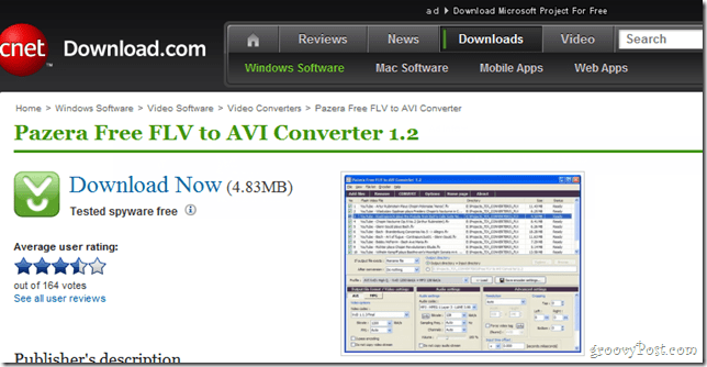 Panzera FLV til AVI Downloader