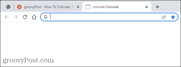 En tom Ny fane-side i Chrome