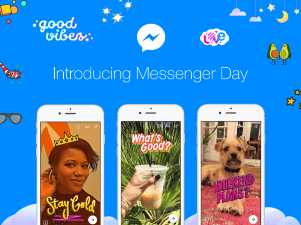 Facebook lanserte Messenger Day, en ny måte for brukere å dele bilder og videoer når de skjer i den frittstående Messenger-appen.