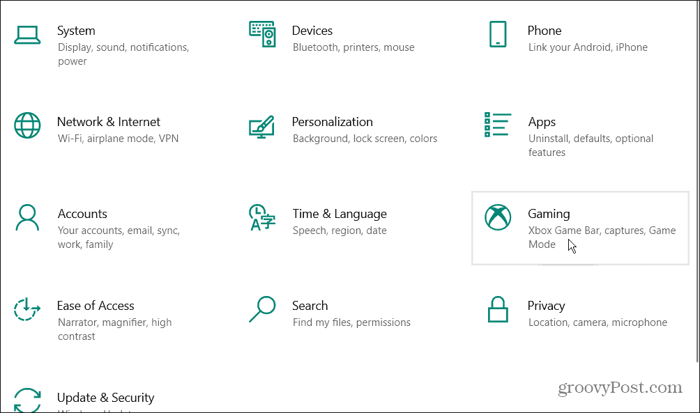 deaktiver xbox-spillbaren på Windows 10