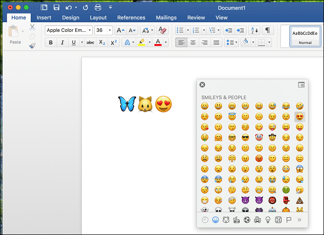 aktiver emoji macos keyboard microsoft word