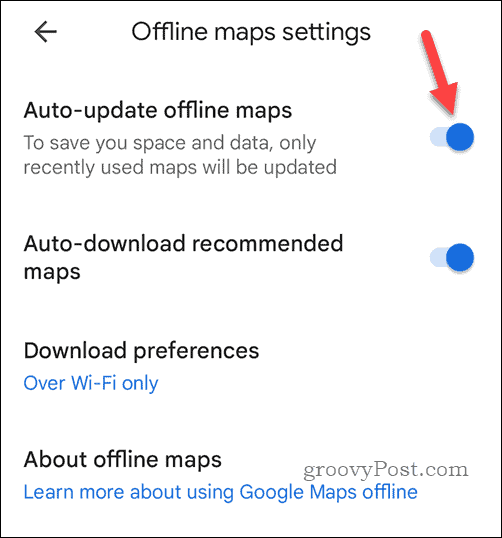 Oppdater Google Maps-kart uten nett automatisk