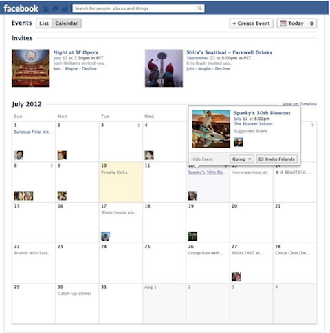 facebook hendelser kalendervisning