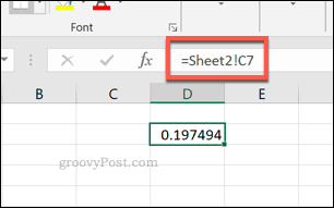 En enkelt regnearkcellehenvisning i Excel