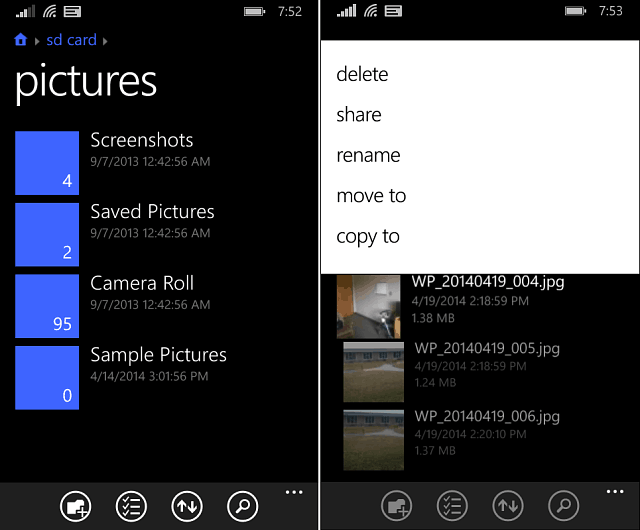Filer-app Windows Phone 8-1