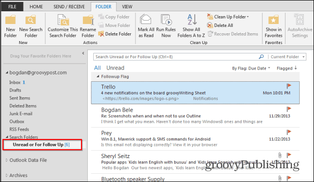 Outlook 2013: Slik bruker du mapper for å finne e-post raskt!