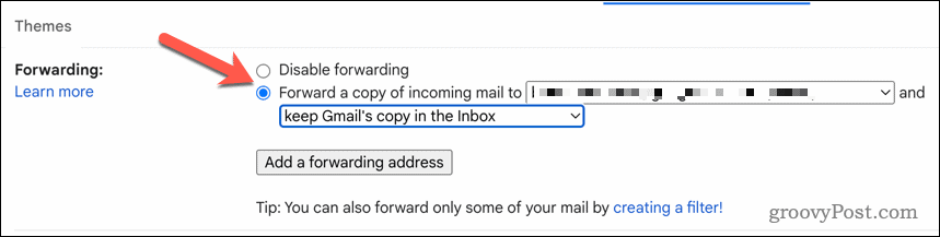 Aktiver videresending av Gmail