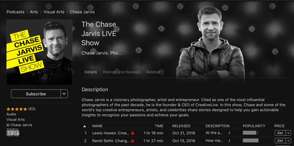 chase jarvis live show