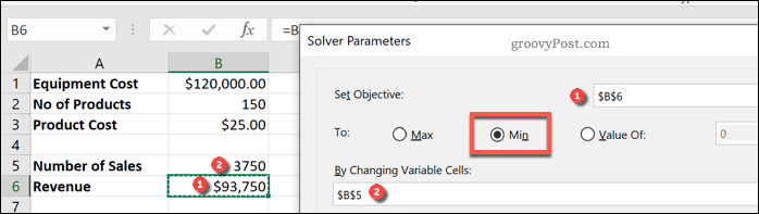 Angi Excel Solver-variabler