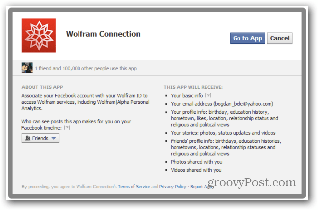 wolfram alpha facebook rapport facebook go to app