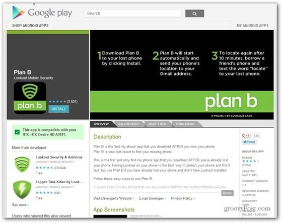 Plan B Finner din tapte eller stjålne Android-smarttelefon uten å installere den først