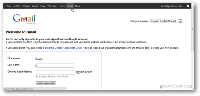 Hvordan opprette en Google-konto uten å bruke Gmail