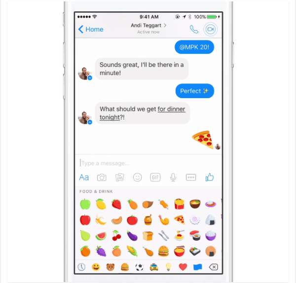 facebook messenger emoji endre størrelse