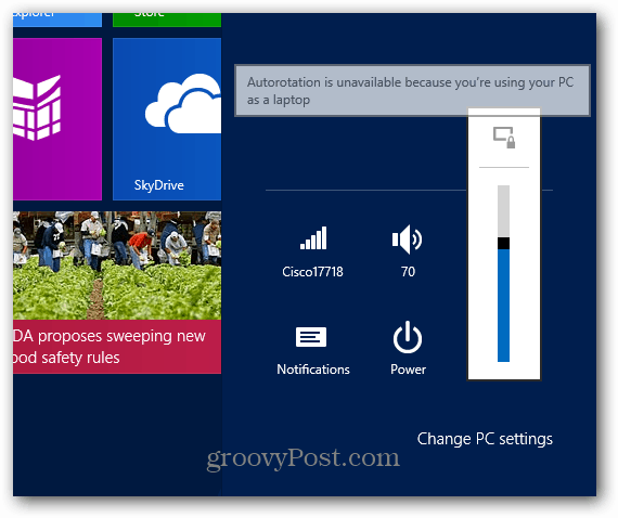 Hvordan låse skjermrotasjon på overflaten med Windows RT
