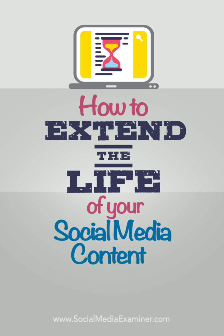 Hvordan forlenge levetiden til innholdet ditt på sosiale medier: Social Media Examiner