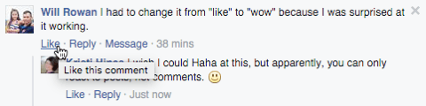 facebook kommentar uten reaksjoner