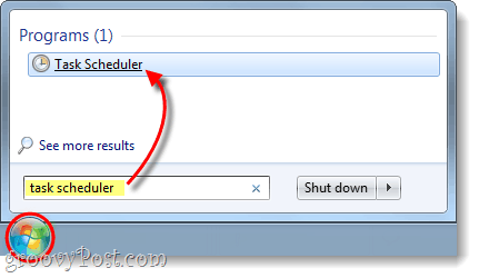 åpne oppgaveplanlegger i Windows 7