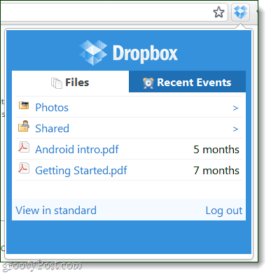 dropbox utvidelsesfil nettleser