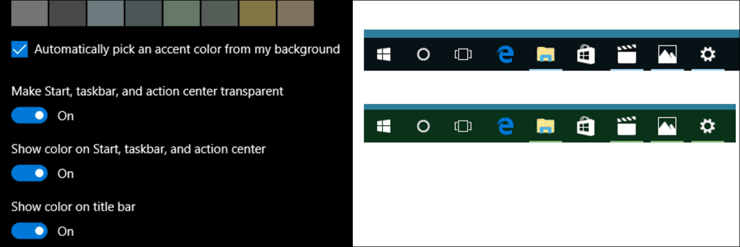 Oppdater Windows 10-farger i personaliseringsinnstillinger