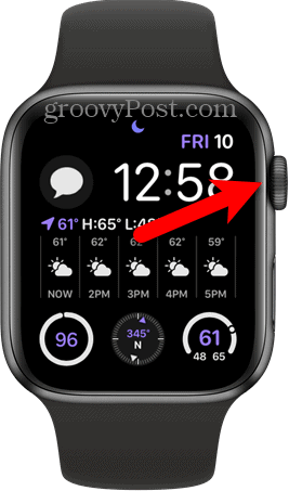 Trykk på digital krone på Apple Watch