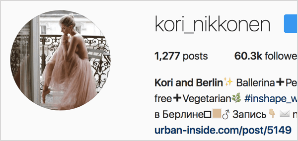 Instagram-profilbilde av ballerina