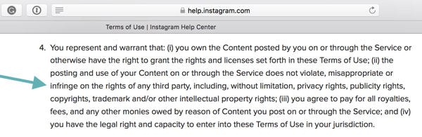 Instagrams vilkår for bruk sier at brukere må overholde retningslinjene for fellesskapet.