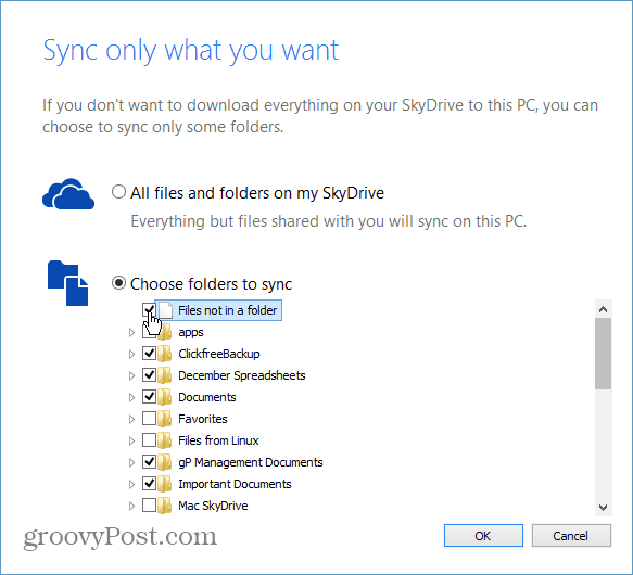 Hvordan synkronisere spesifikke mapper fra SkyDrive til datamaskinen