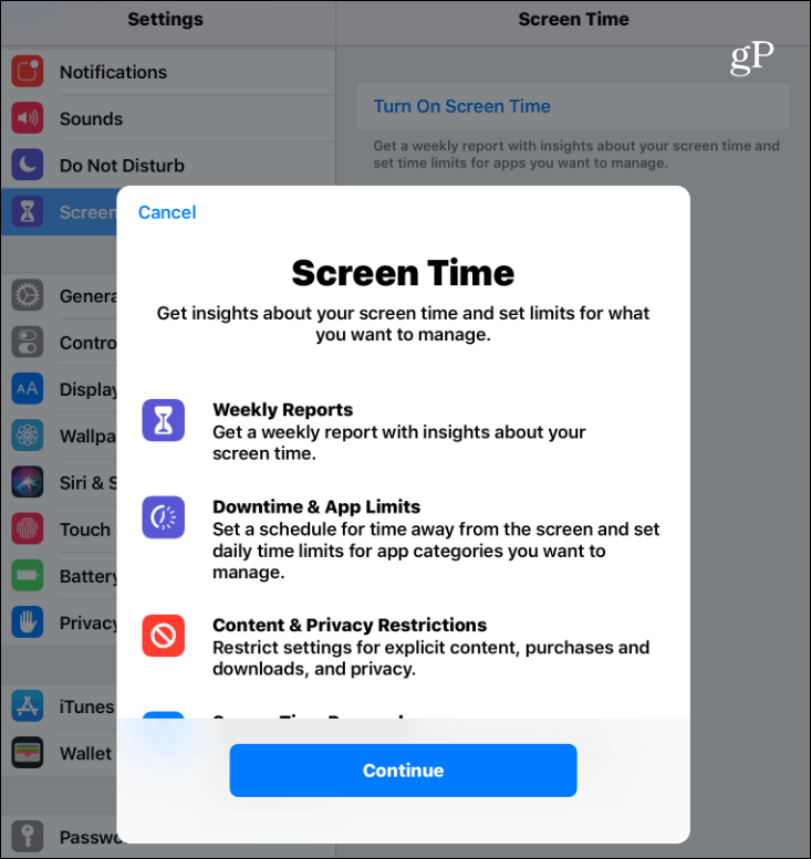 Aktiver skjermtid iOS 12