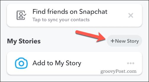 Opprette en ny Snapchat-historie
