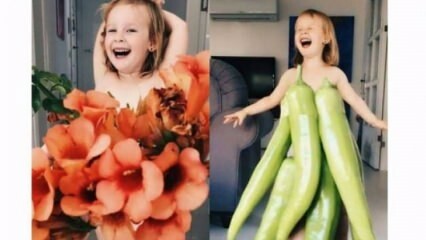 Hun laget klær til datteren av frukt og grønnsaker!