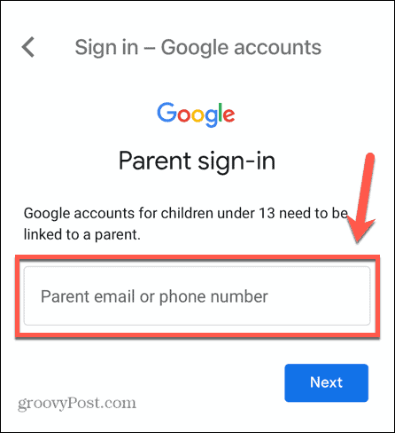e-post til gmail-barnekontoen