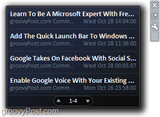 RSS-feeds vises i Windows 7 ved hjelp av enkel feed-modulen