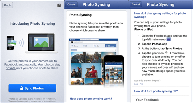 Bruke Facebook Moments-app for å administrere synkroniserte bilder