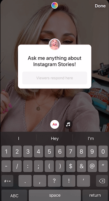 legg til spørsmålsklistremerke til Instagram-historien